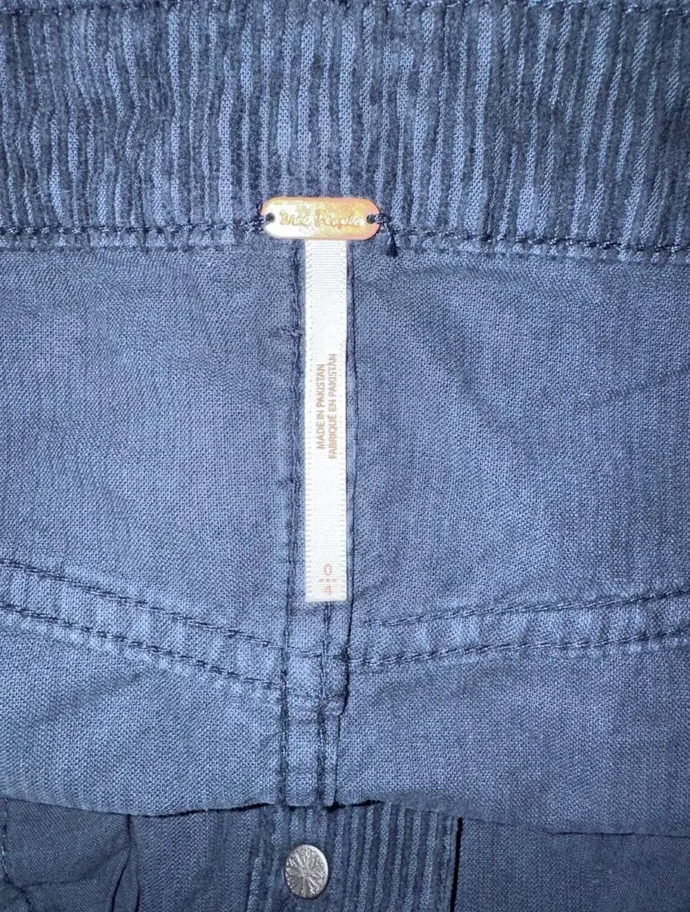 Free People Corduroy Skirt Size 0 Blue Button Front Mini